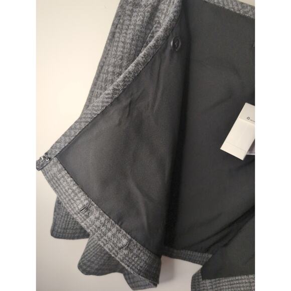 Banana Republic vegan wool wrap mini skirt gray black plaid 10 NWT - Picture 8 of 10